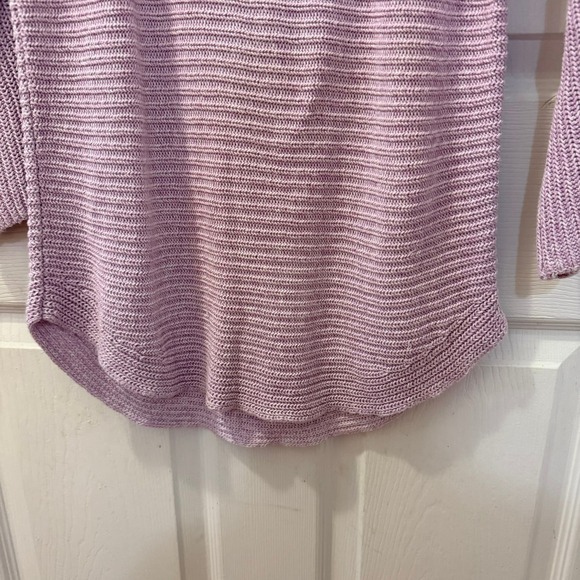 Talbots Womens Size L Lilac 100% Pima Cotton Knit Sweater Long Sleeve *flaw* - Picture 3 of 12